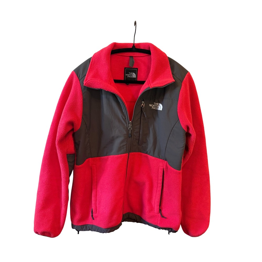 The North Face Denali Fleece Jacket Womens Medium Pink Grey Full Zip Colorblock